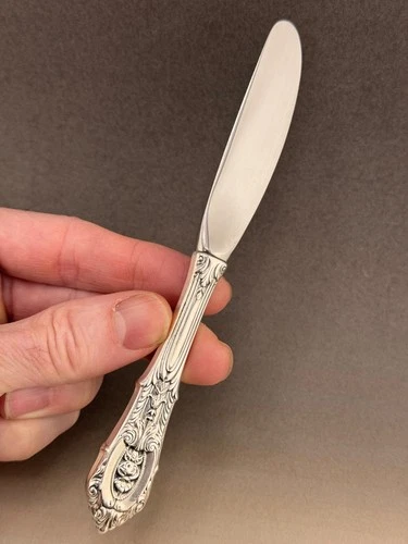 Rose Point by Wallace Sterling Silver Hollow Handled Butter Knives Modern Blade