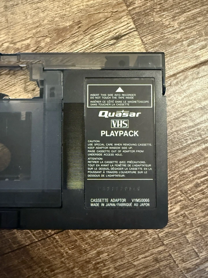 QUASAR VHS-C Cassette Adaptor VHS Playpack Tape Playback VYMS0066 w/ Sleeve - Image 2 of 4