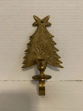 Vintage Christmas Brass Christmas Tree Sconce Candle Holder Decor 7"