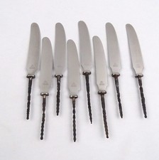 6 Tafelmesser Rohlinge Edelstahl  WMarke f&uuml;r antike Hohlschaft Messer Vintage