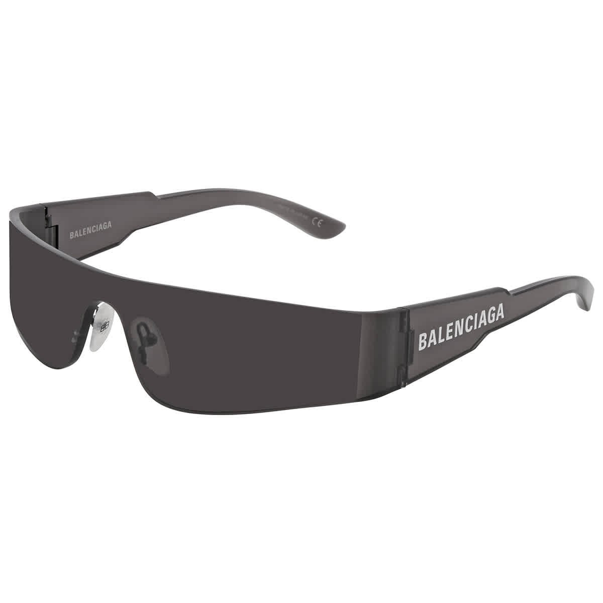 Balenciaga BB0041S 001 99 Unisex Shield Sunglasses with Gray Frame