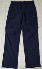 Eddie Bauer Youth Convertible Pants Navy Elastic Waist Zip Pocket Outdoor
