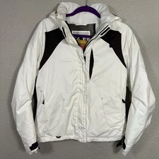 Polar Edge Gold Series Ski Jacket Womens M White Hooded Snow Coat 8000mm