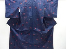 7618140: JAPANESE KIMONO / TSUMUGI / WOVEN KASURI
