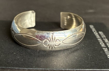 Navajo Stamped Sterling Child Size Baby Bracelet Signed A