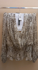 Buffalo David Bitton Snake Print Long Sleeve Blouse XL Beige