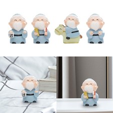 Mini Confucius Statue Miniature Figurine Cartoon Cute Decorative Art Craft