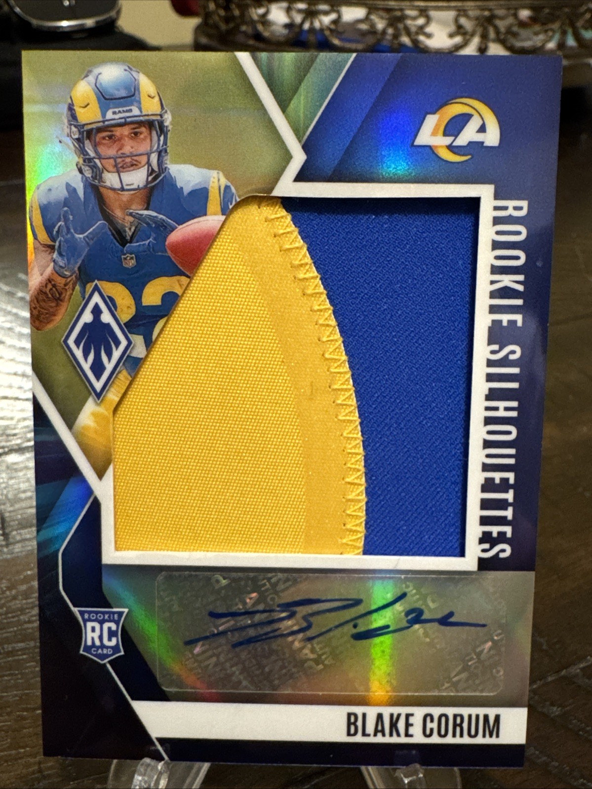 Blake Corum Panini Phoenix Rookie Silhouettes Autographs Relic #RSBCM Colorburst
