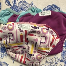 Nicki's Diapers Large Cloth Diaper Covers Lot of 3 Purple, Multicolor