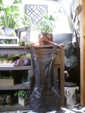 Forever 21 Juniors Sz S Black Faux Leather Dress Bib Overall Romper