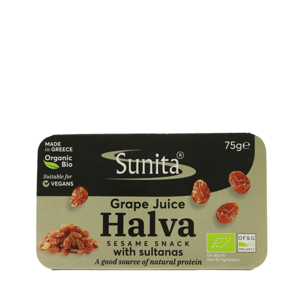 Sunita Organic Grape Juice Halva with Sultanas 75g Sesame Sweet