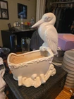 Vintage Haeger Pottery White Stork Planter / Vase 10" Tall VERY NICE Baby MCM