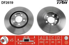 2x TRW Bremsscheiben Vorne für VW GOLF III (1H1) 280mm DF2619