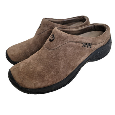 Merrell Encore Free Suede Mules Slip On Brown Casual Clogs Women 6