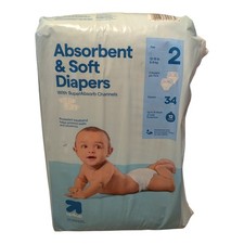 4X Up&Up Baby Absorbent Soft Disposable Diaper Bags Size 2 New 136 Count Total 0.25 per diaper