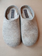Haflinger Gray Wool Slippers Sz EU 38 Removable Insoles US 7 Women's Slip On