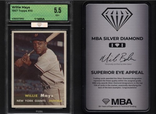 1957 Topps Willie Mays #10 Giants MBA 5.5 EX+ Silver Diamond 