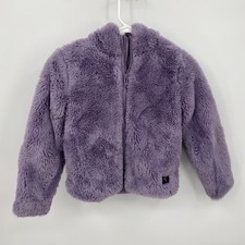 Under Armour Jacket Long Sleeve Full Zip Hooded Furry Solid Purple Size S Girls