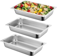 Panierschalen Set 3-Teilig, Edelstahl Gn 1/3 BehäLter 32,5 X 17,5 X 6,5 Cm, Gn