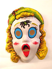 VTG Halloween Girl Creepy Clown Horror Cosplay Plastic Mask Retro 2000s Spooky