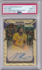 Naz Reid 2019 Panini Prizm Draft Picks Gold Vinyl Auto /5 PSA 9 Auto 10