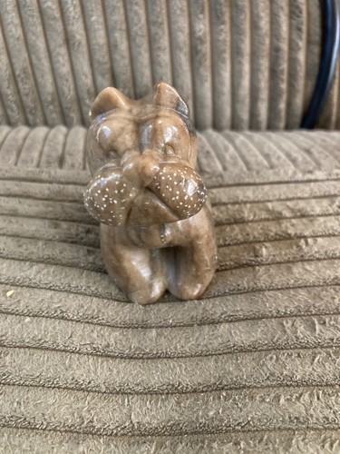 Bull Dog Hand Carved in Soap Stone.