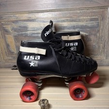 Vtg Riedell USA Roller Skates Sure-Grip Super X 5L Plates 26cm Insole Womens 7