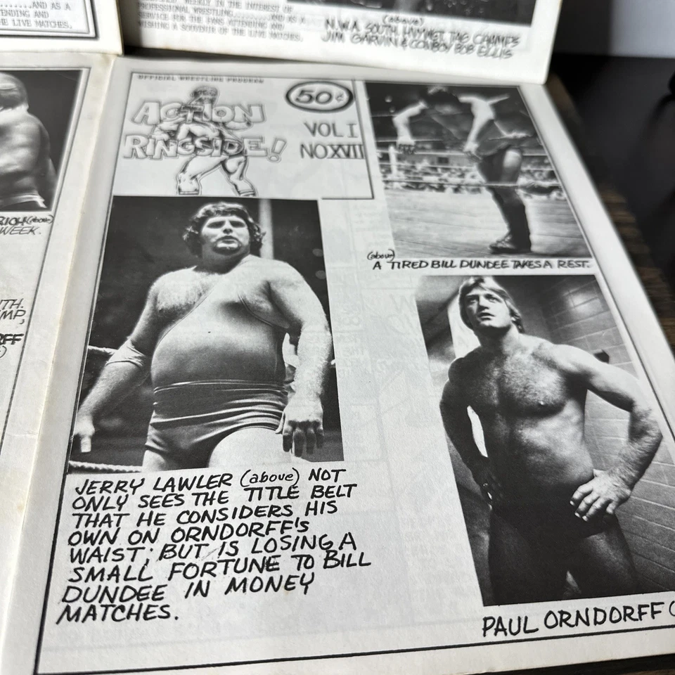 Лот из 4 программ рестлинга Action Ringside Memphis 1977 том 1 #15-17 19 - Изображение 2 из 4