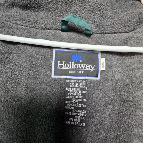 Holloway Mens 6XT Green Nylon Fleece Lined Full Zip Bomber Jacket Big & Tall image 2