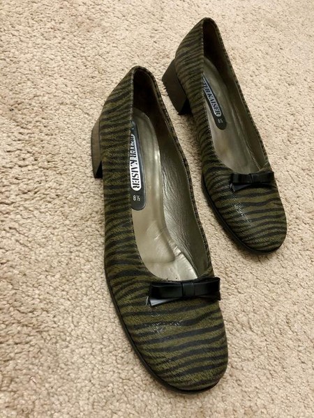 Women Peter Kaiser Heels Black Leather 40.5 #CA2D