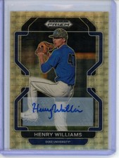 2022 Panini Prizm Draft Picks Henry Williams Gold Vinyl Auto 1/1 #PDP91