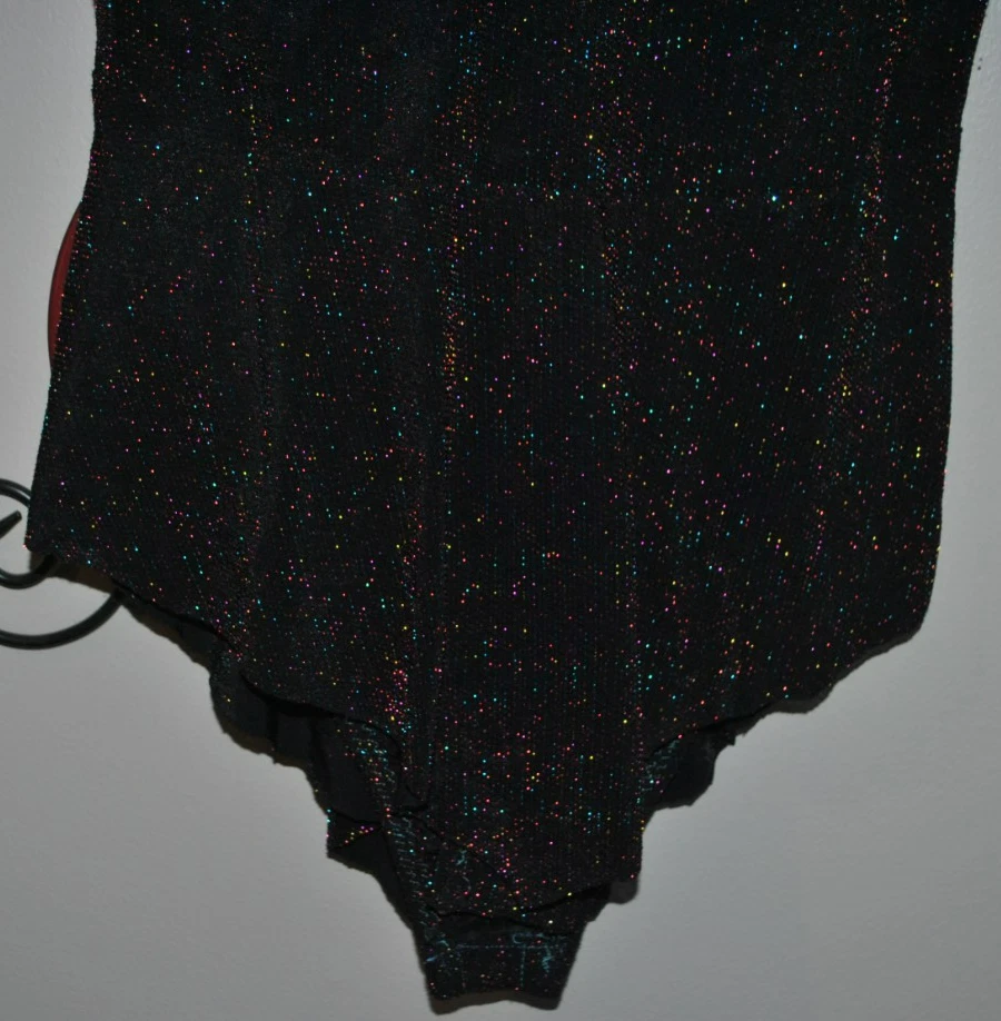 Black/Multi Colored Velvet Skating Dress Sleeveless Sz S/M EUC - Image 3 of 4
