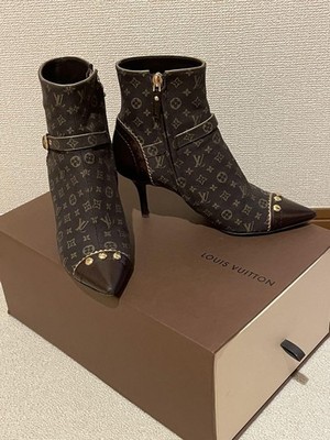 LOUIS VUITTON Monogram Short Boots 36 Brown X Gold Women