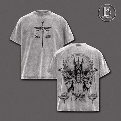 Anubis Egyptian God T-Shirt   Vintage Graphic Tee, Streetwear Casual Apparel
