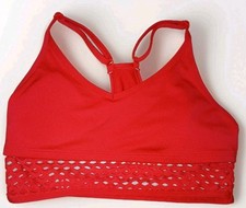 Victoria  s Secret PINK Ultimate Lightly Lined Racerback Sports Bra Red Mesh SM