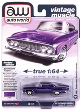 AUTO WORLD 1:64 1961 DODGE DART PHOENIX LOWRIDER PURPLE SKY AWSP195 AW64512 B