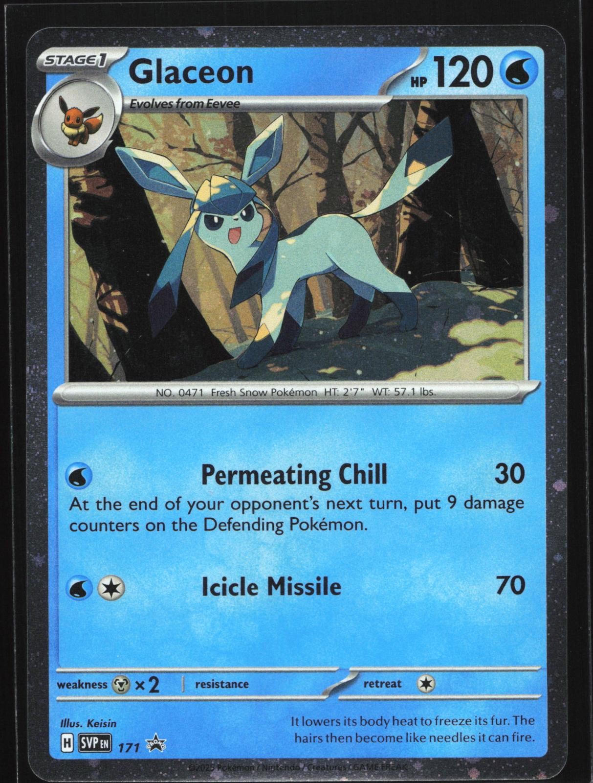Glaceon (Cosmos Holo) 171 Scarlet & Violet Black Star Promo Pokemon Card