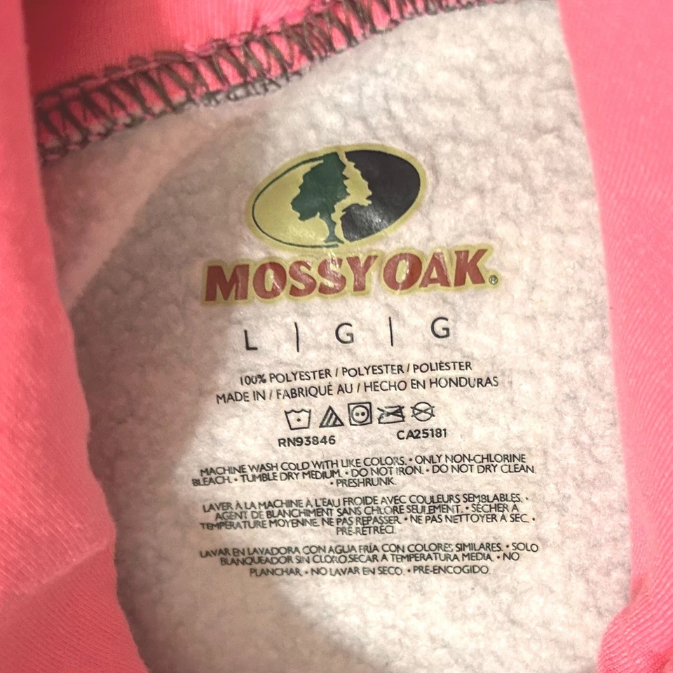 Sudadera con Capucha Mossy Oak Camuflada Para Mujer L Rosa Sudadera con Capucha Caza Pullover Polar Foto 4 de 4