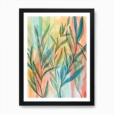 Watercolor Of Leaves Art Print Framed Wall Art Poster Canvas Print Picture