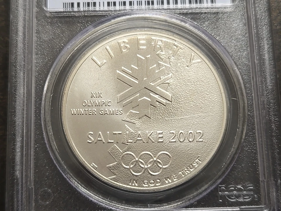 2002 P Salt Lake City Olympics Commemorative Silver Dollar PCGS MS69 MS 69 - Image 2 of 4
