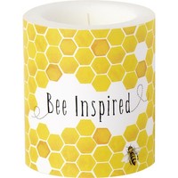 Ihr Bee Inspired Windlicht Kerze Lampionkerze Biene Wabe D 9 X H 10 Cm Gelb