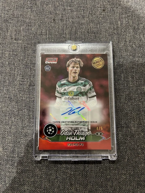 Topps Stadium Club Chrome Members Only Red Auto Odin Holm Celtic 4/5 Rare RC