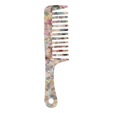 1 Pc Marble Handle Hair Comb Multicolored