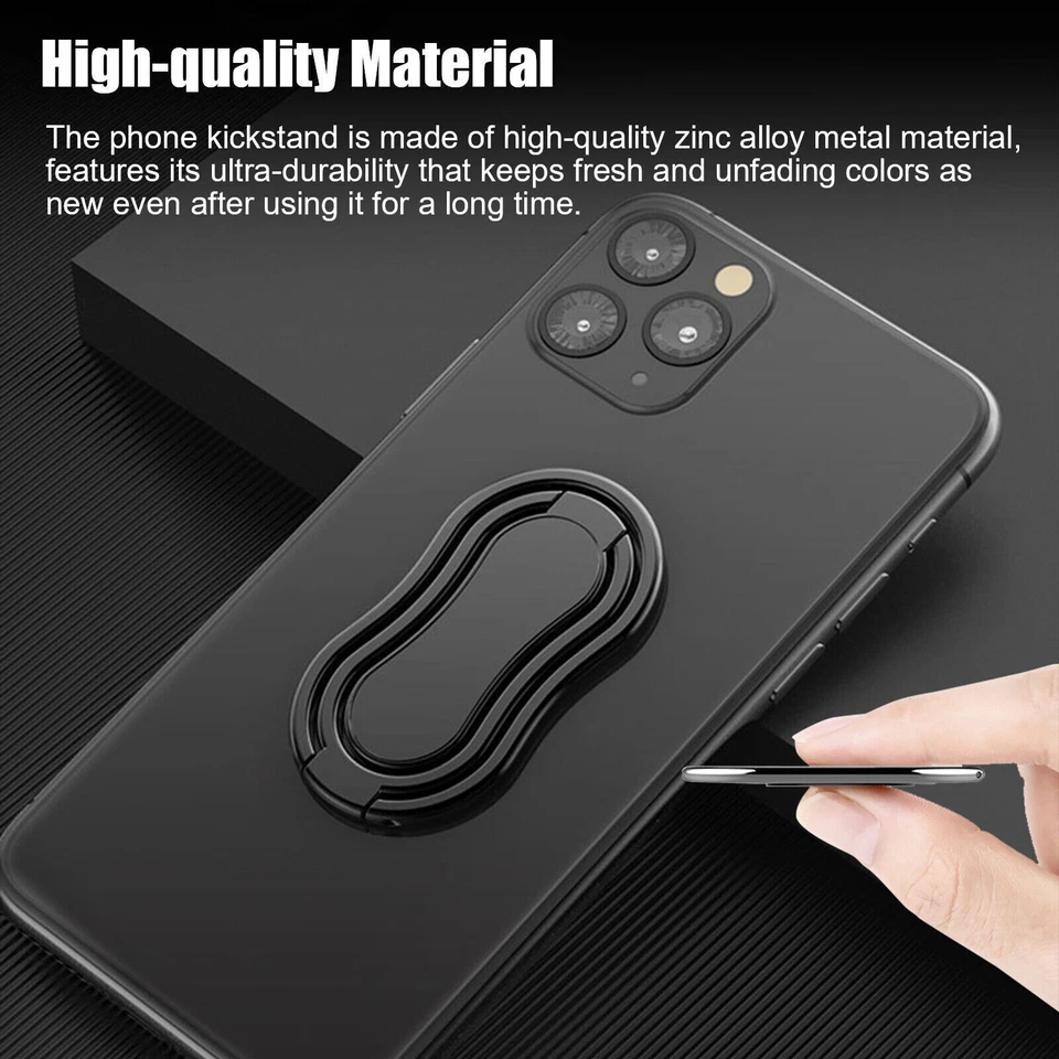 Soporte de anillo de dedo giratorio 360° para teléfono celular soporte plegable con agarre trasero universal Foto 3 de 4