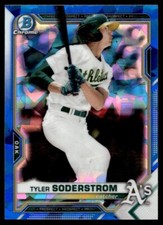 2021 Bowman Chrome Sapphire Tyler Soderstrom G78 Oakland Athletics #BCP-51