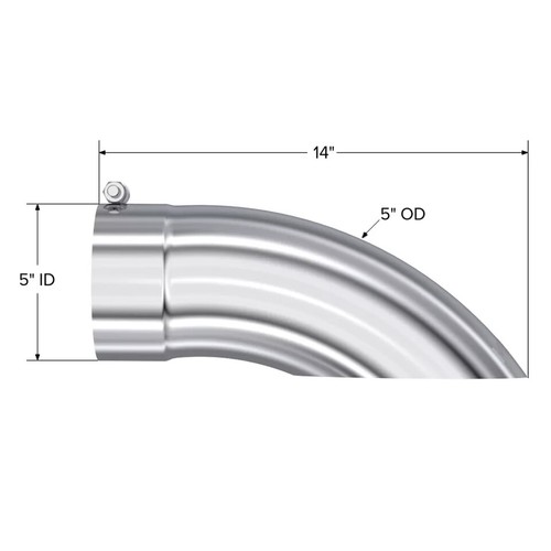 MBRP T5085 Stainless Steel Turn Down Single Wall 5 inch Universal Exhaust Tip - Picture 2 of 2