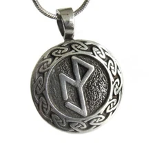 NEW Resilience Bindrune Pendant Pewter Amulet w/ Chain by Deva Designs US Made