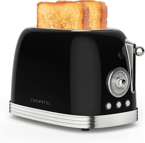 2-Slice Toaster, Extra Wide Slots Toaster, Retro Stainless Steel with Bagel, Can - Picture 10 of 12