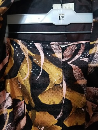 Vintage CACHE Anzug Set HOSE JACKE Größe 4 6 Blumen Blumen Schimmernd selten! Sehr guter Zustand! - Bild 14 von 21