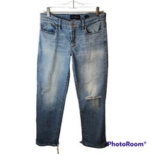Lucky Brand Jeans Sweet Crop Mid Rise Womens Size 8/29 Distressed Stretch Denim